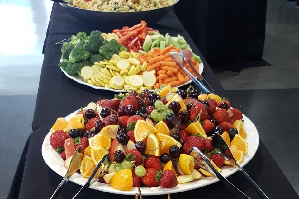 Chicken Skewers & Fruit-Salad