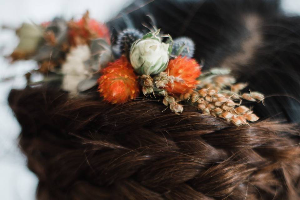 Close-up of flower crown
