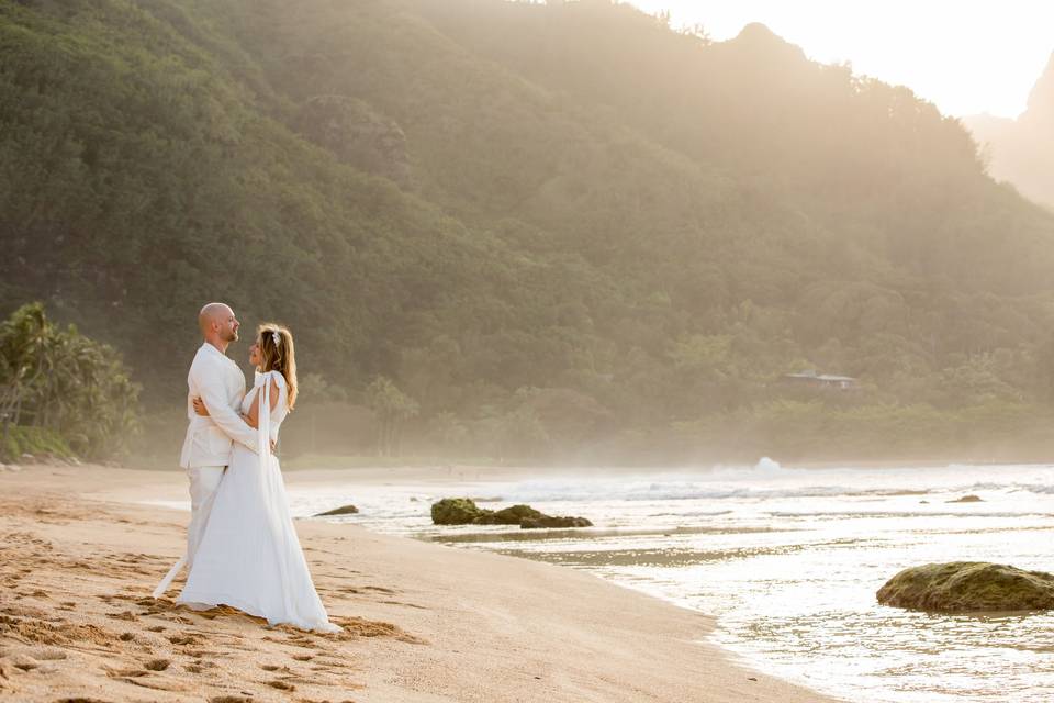 Beach elopement
