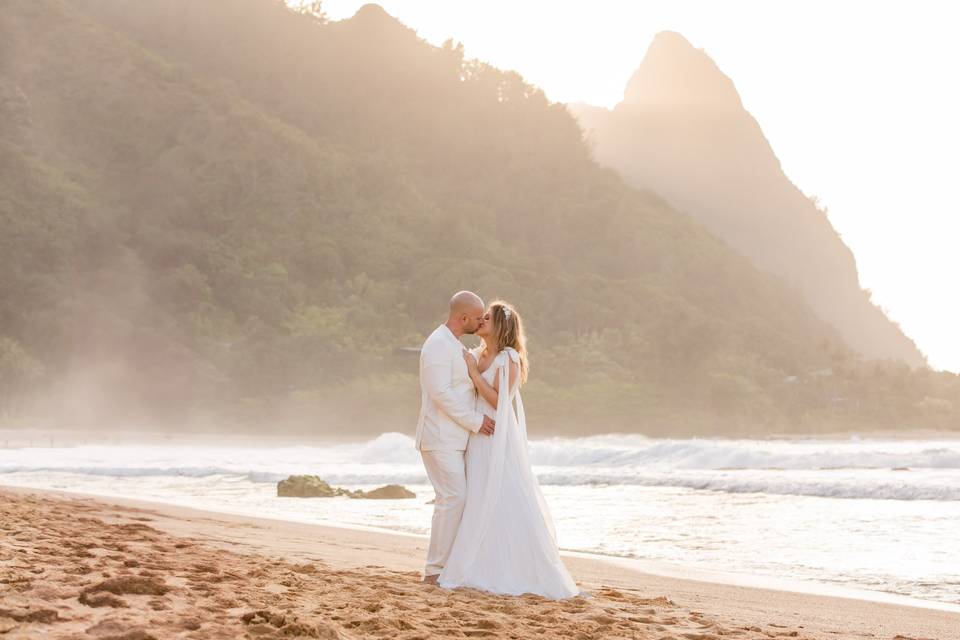 Beach elopement