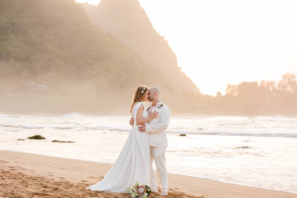 Beach elopement