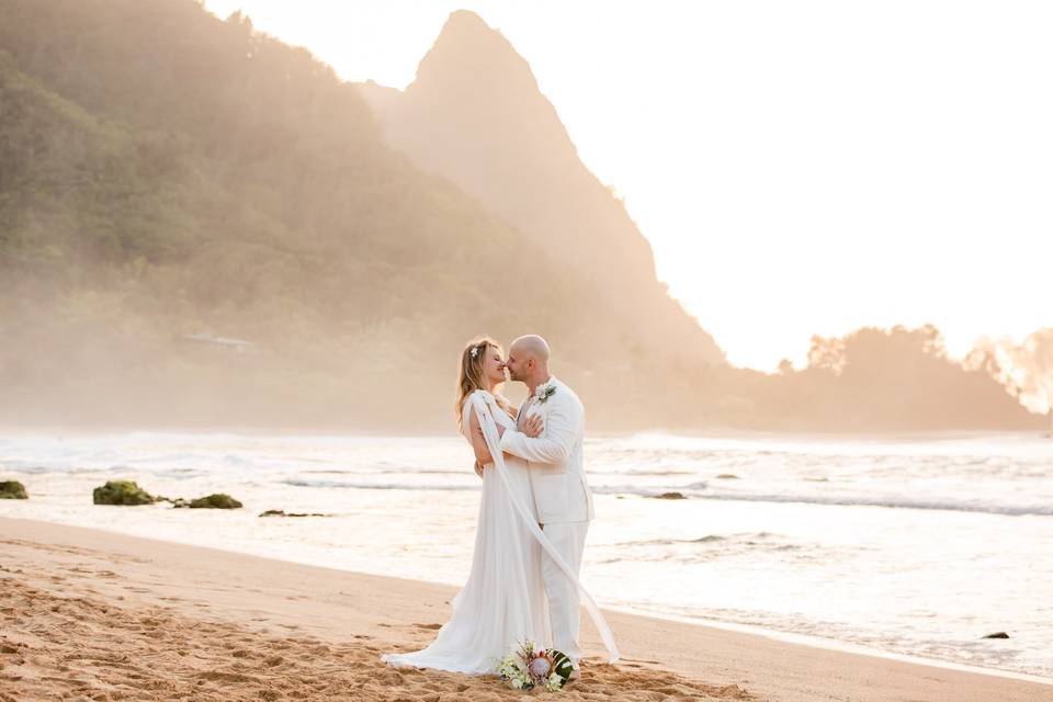 Beach elopement
