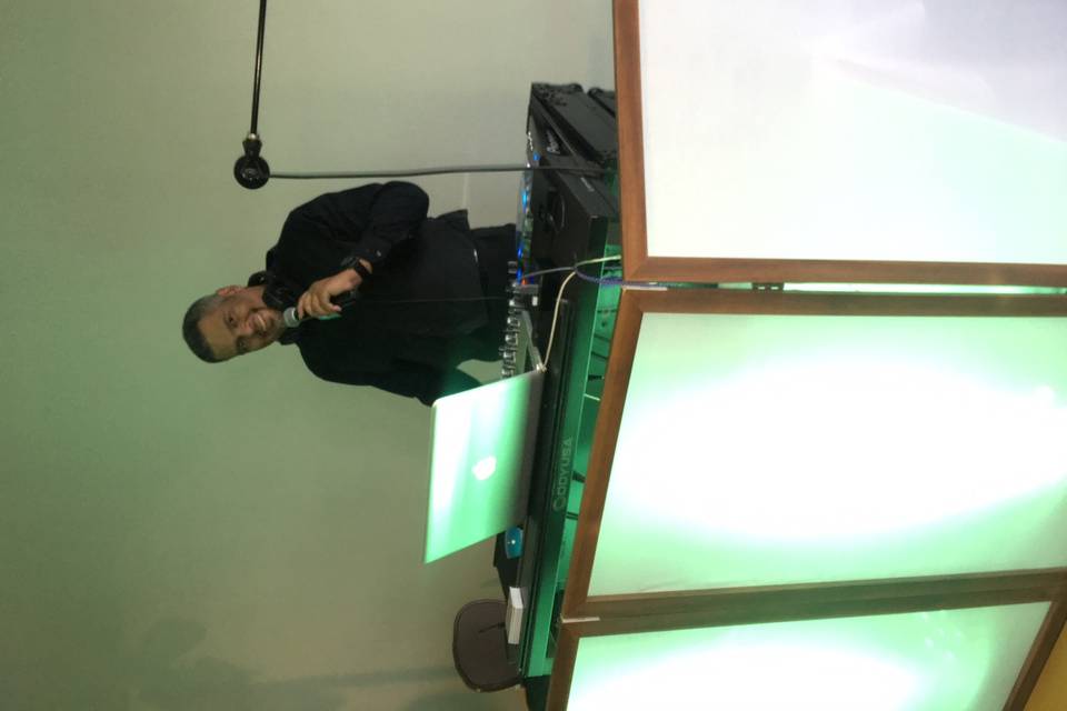DJ/MC Angel making announcements