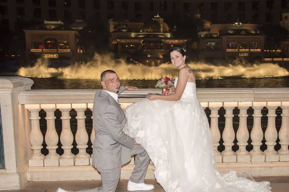bellagio fountains wedding