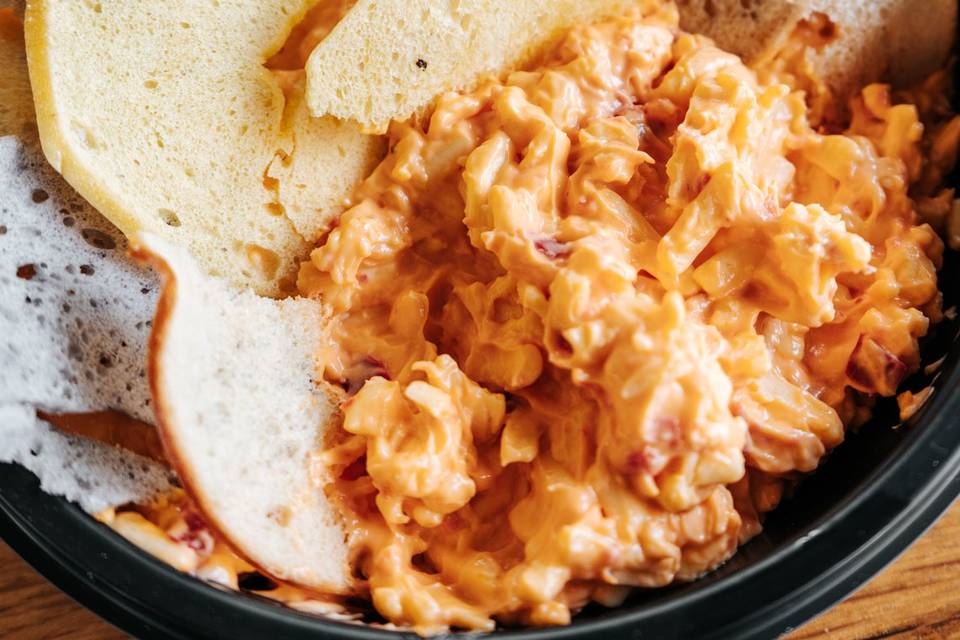 Pimento Cheese and bagel chips