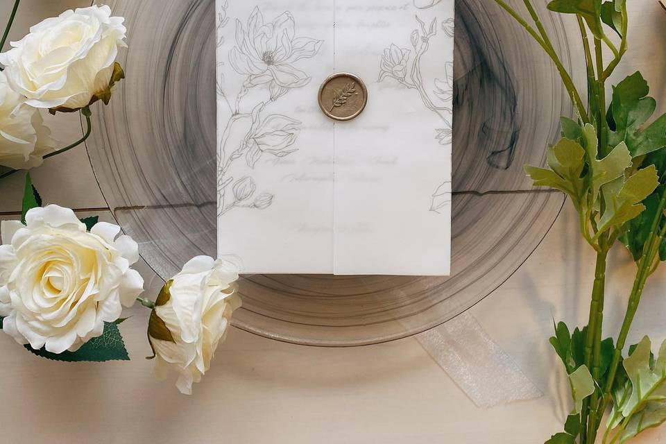 Floral Wax Seal Invitation