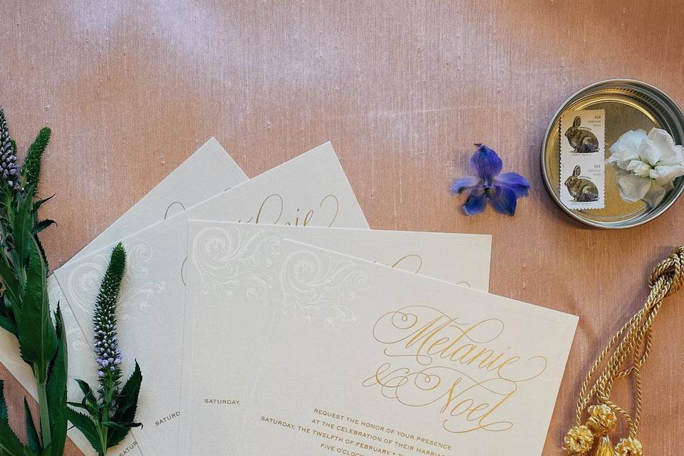 Simple Gold Square Invite