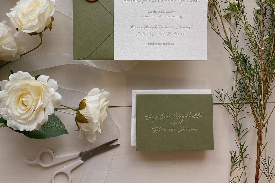 Green Invite with Wax Seal