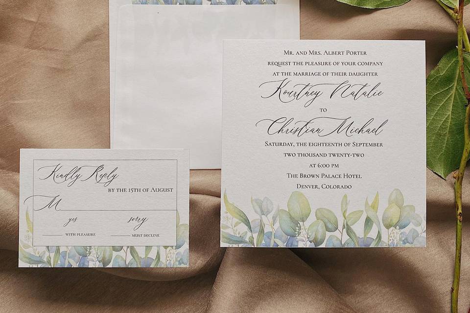 Botanical Water Color Invite