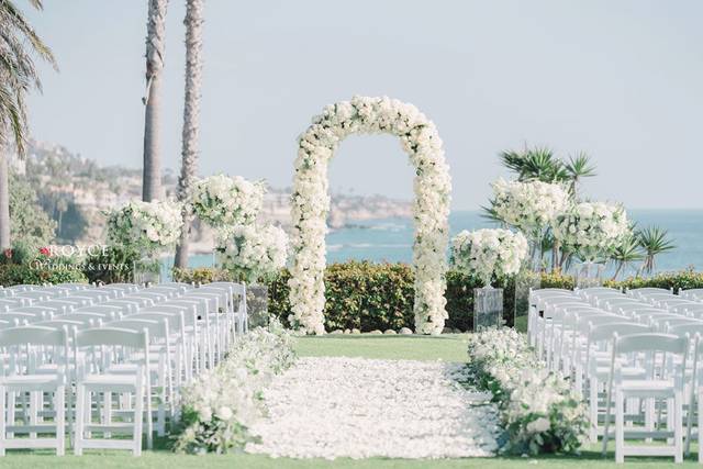 Decorated wedding arbor