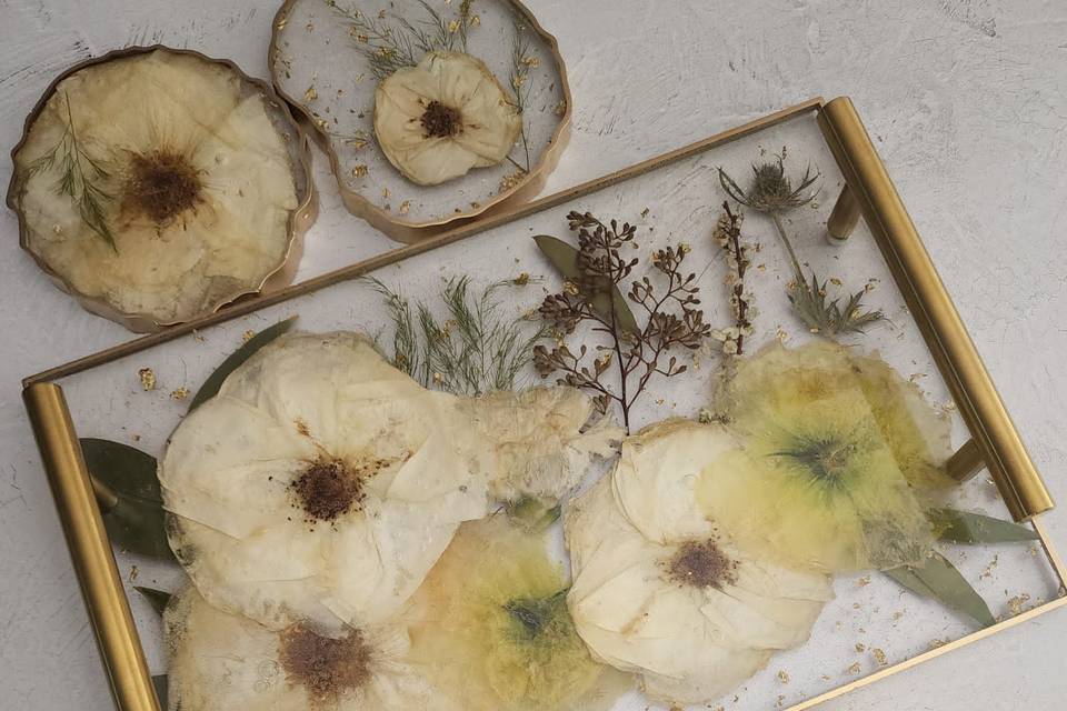 Serving Tray and Geode Coaster