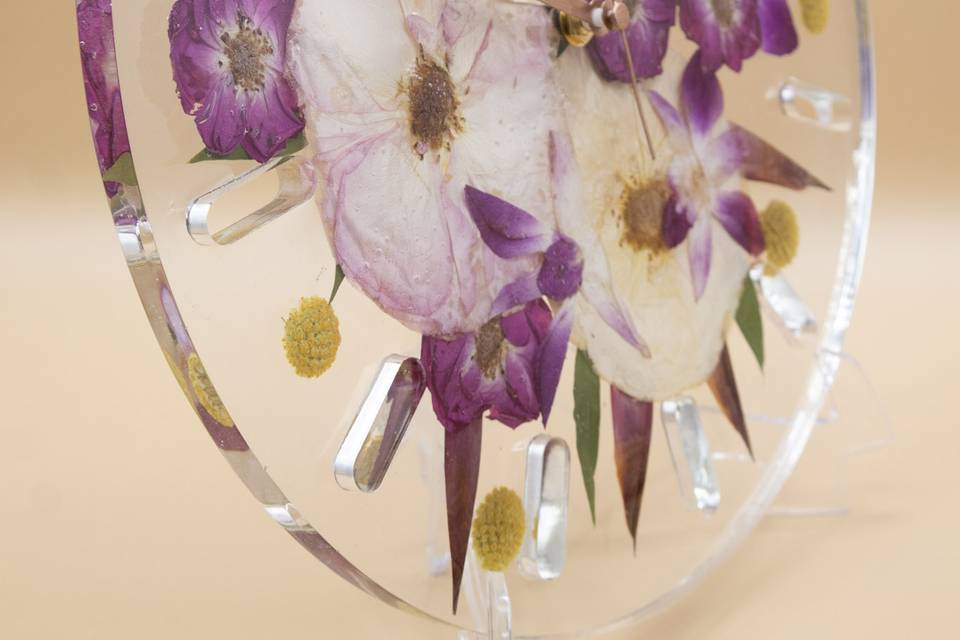 Pressed Flower Wall Clock