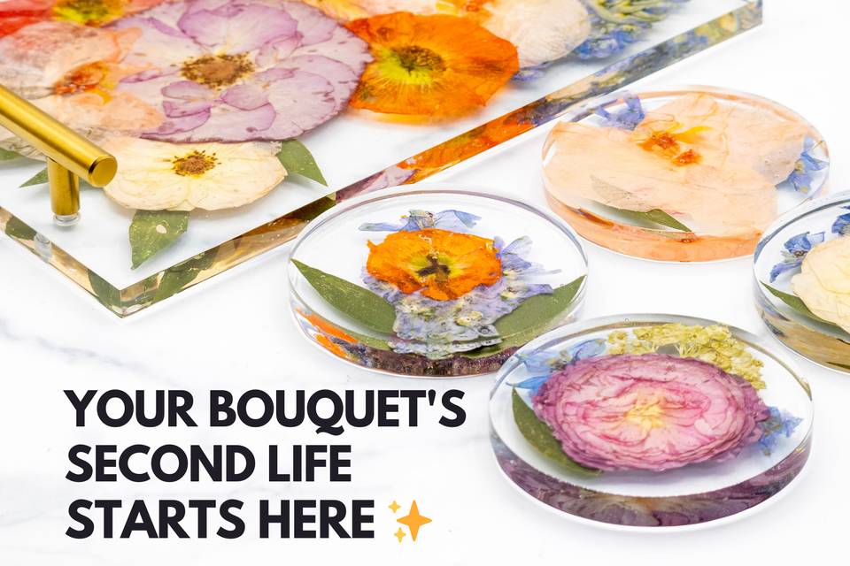 Pressed Flower Tray & Coasters