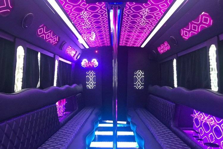 Party bus interior lighting