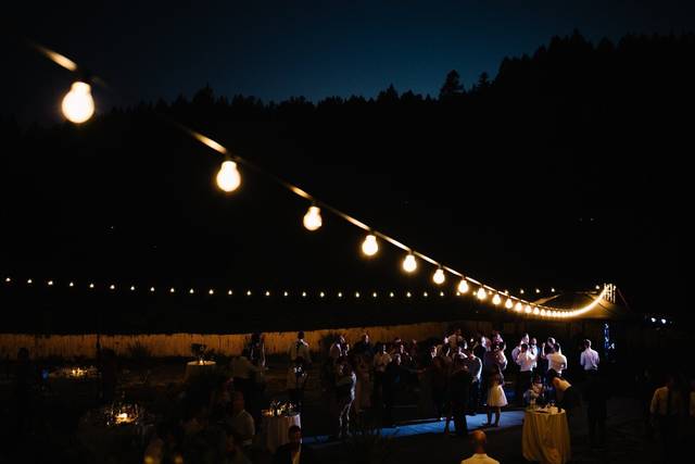 Outdoor wedding at night