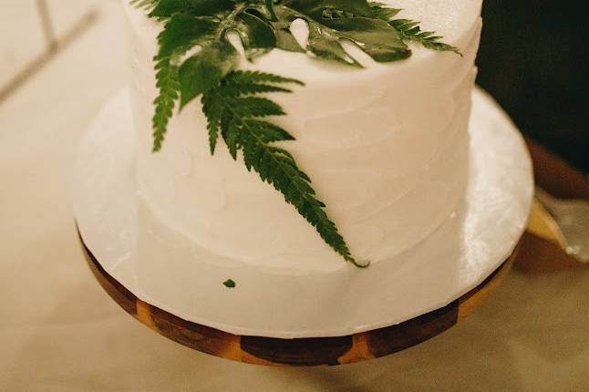 Simple white and green cake