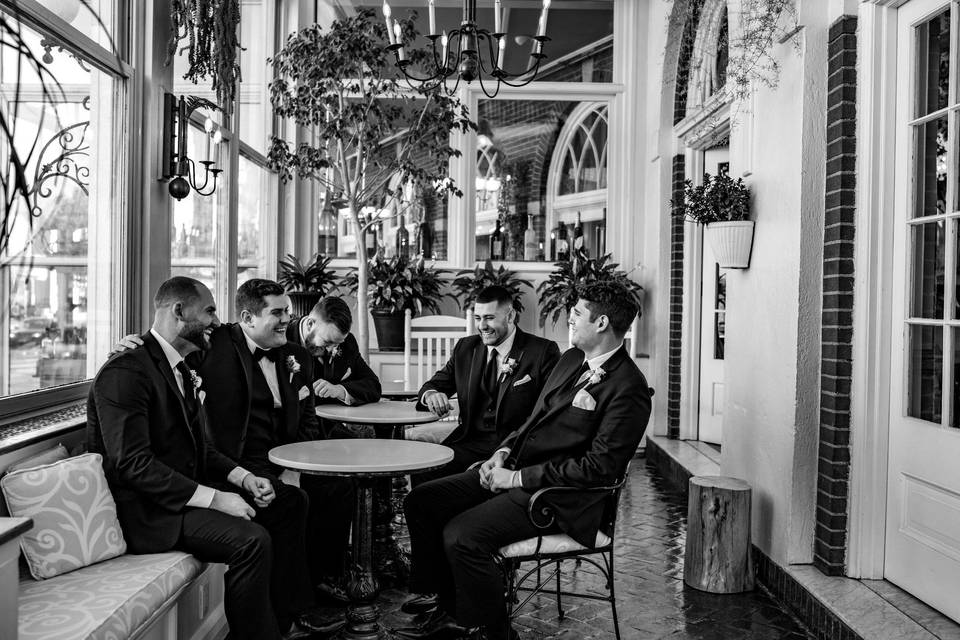 Groomsmen in Atrium