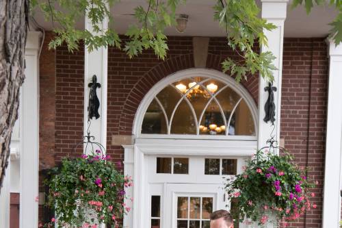 Patio with seasonal flowers