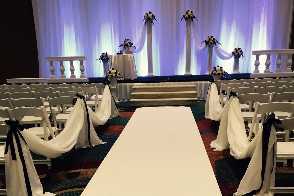 Ballroom aisle runner, 4 1/2 ft wide, custom cut