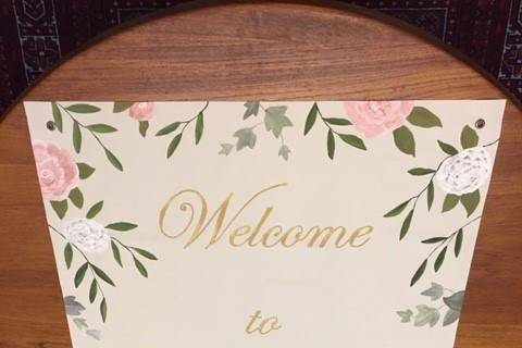 Hand painted wedding sign