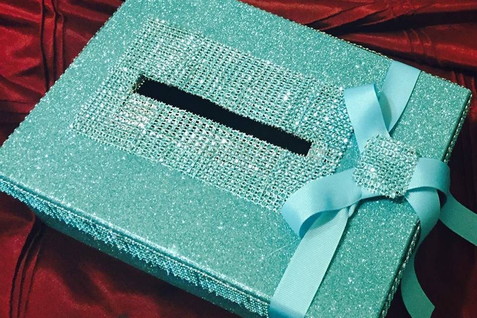 A blue glittering gift