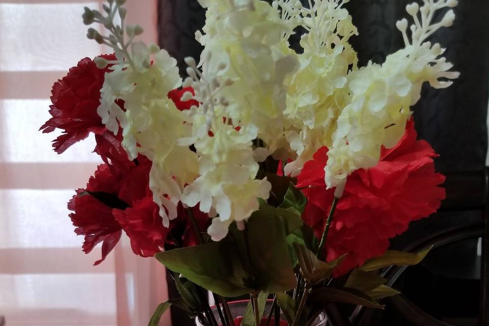 Floral centerpiece in a vase