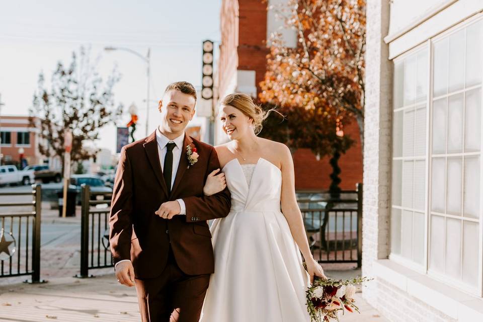 Bride and Groom Stroll