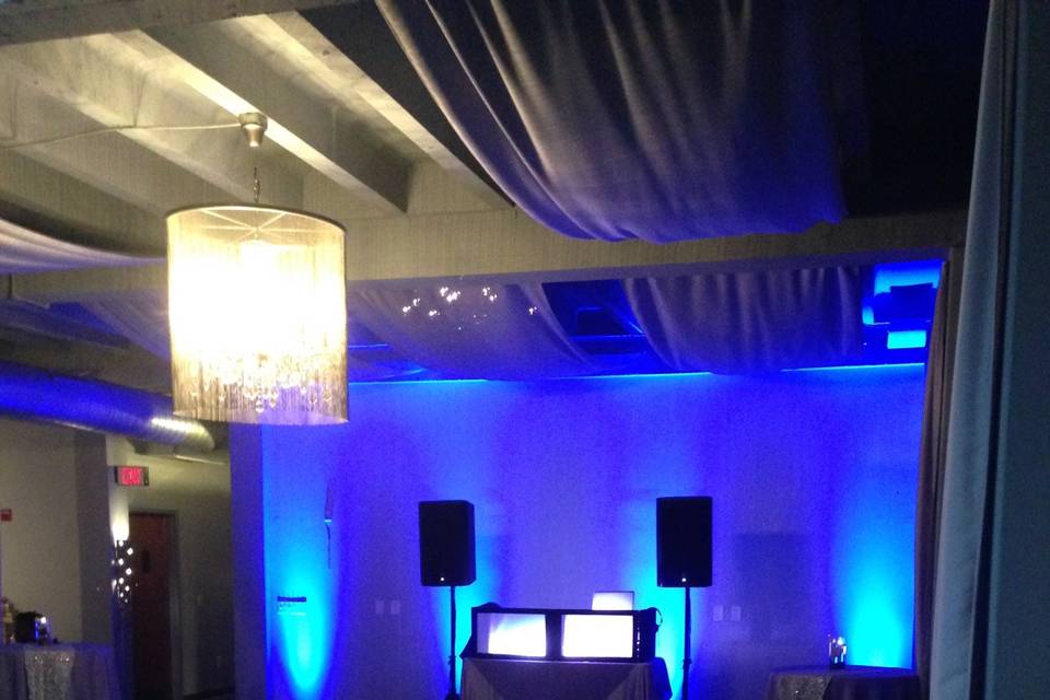 Blue dance floor lights