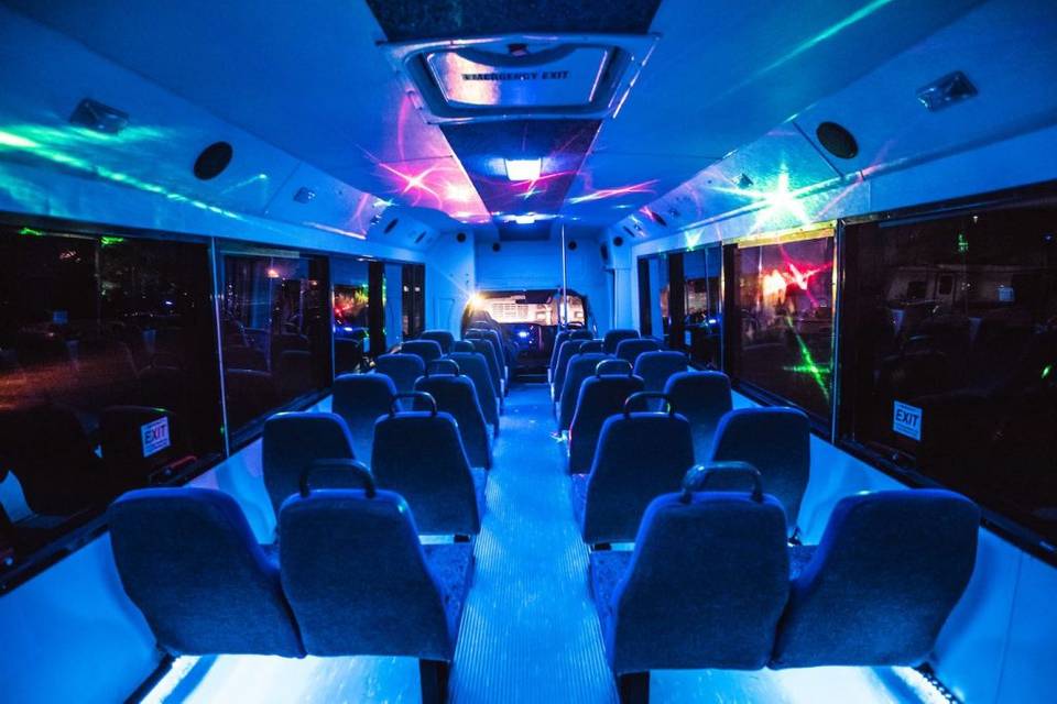 Wedding bus interior lights