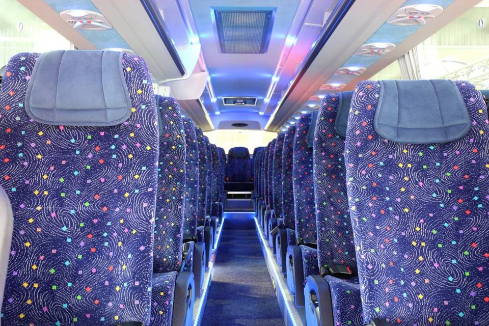 Premium wedding bus interior