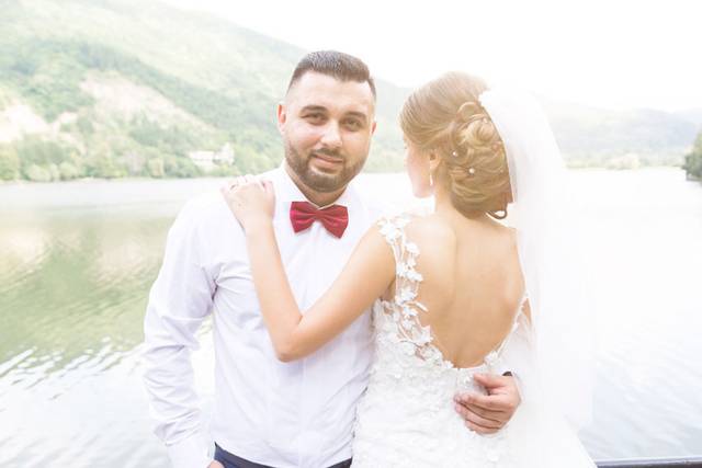 Couple beside a lake