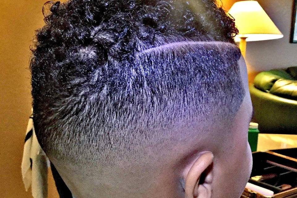 Kid's Curly top with Fade