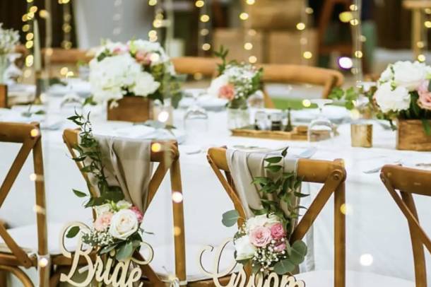 Delicate newlywed chairs