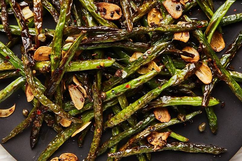 Grilled green beans