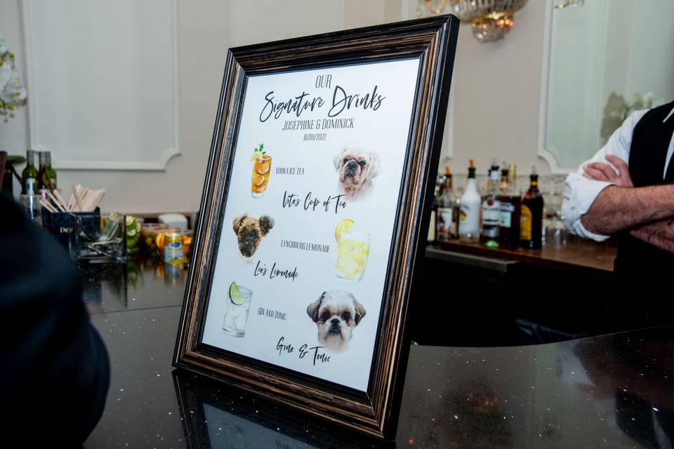 Dog lover drink menu