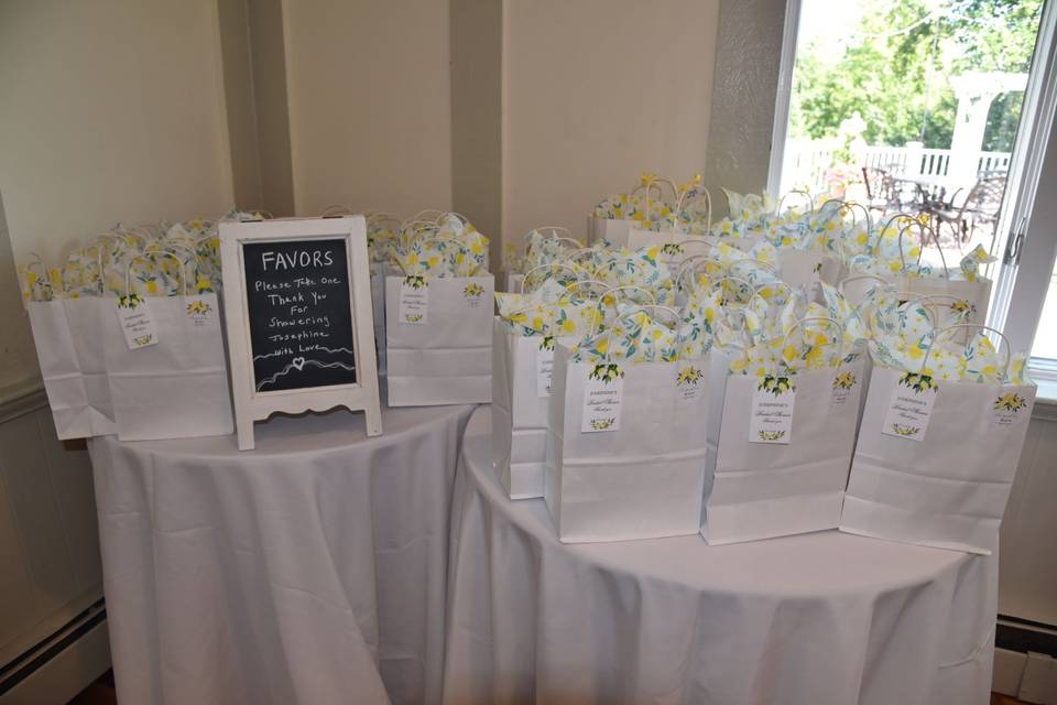 Lemon theme shower favors