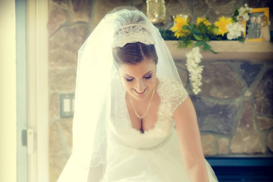 Flower girl and bride