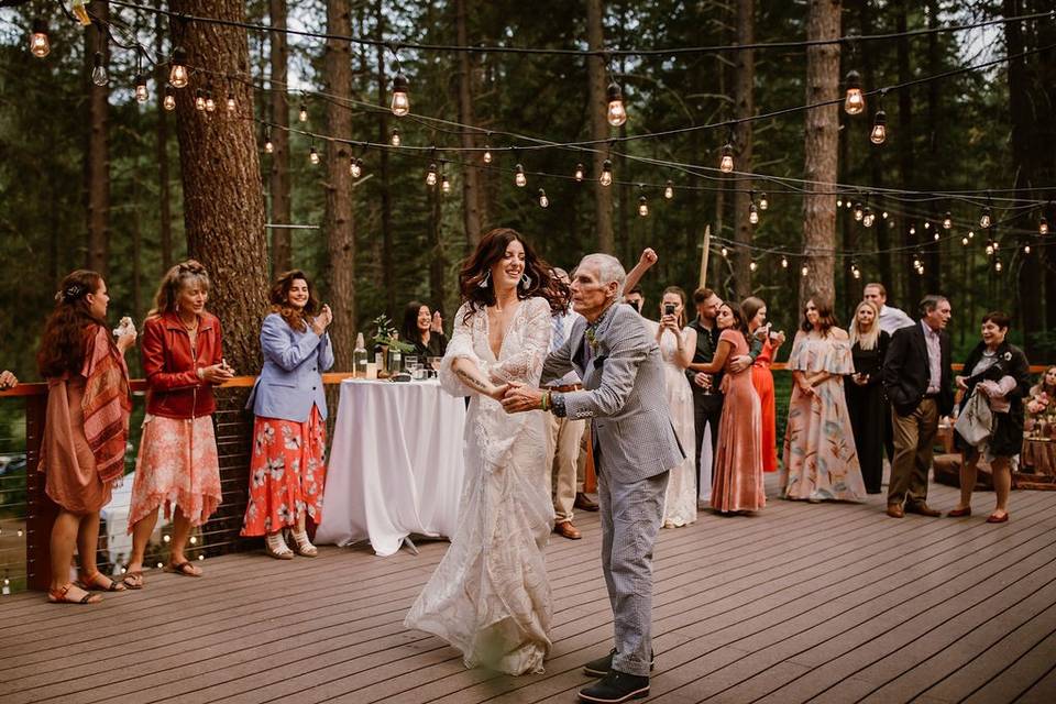 Dancing on the lodge deck