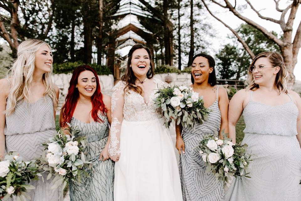 The bride and bridesmaids