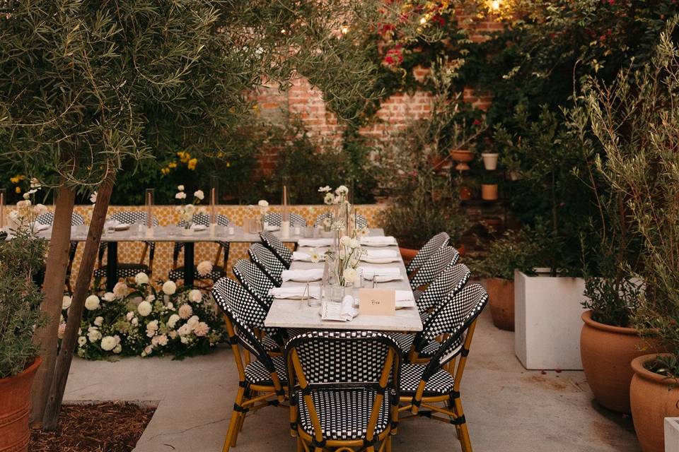 Outdoor alfresco dinner