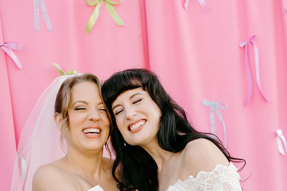 Two joyful brides