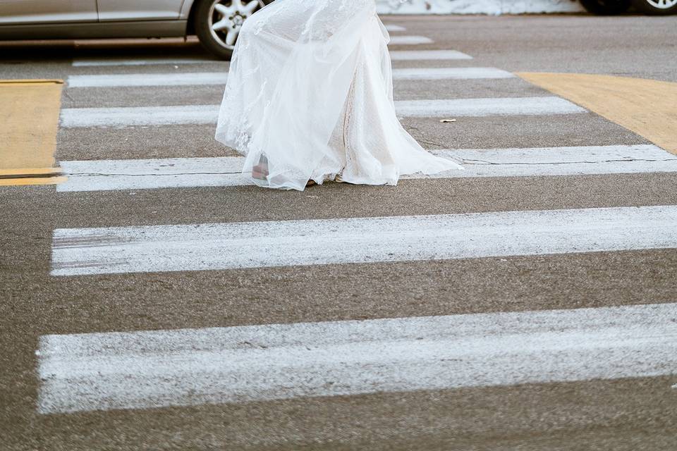 Bride + Groom in Downtown