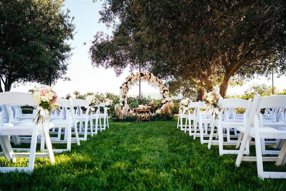 Wedding ceremony area set-up