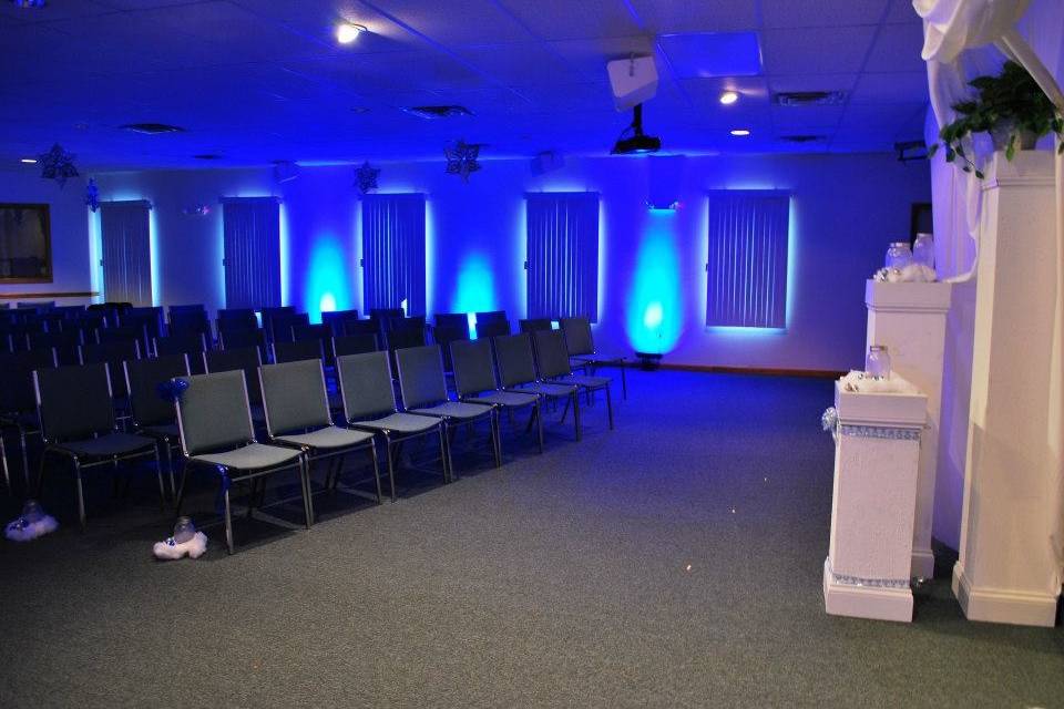 Creative lighting for wedding ceremony
