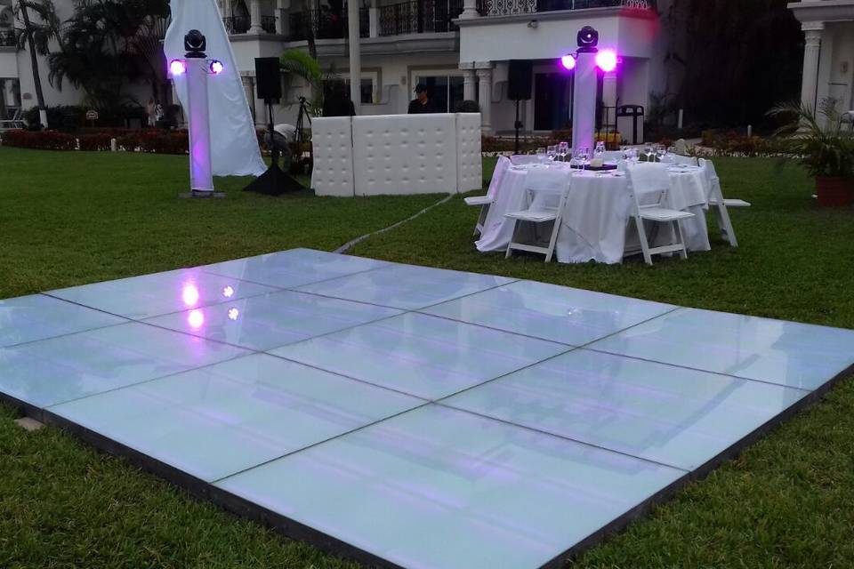 White crystal dance floor