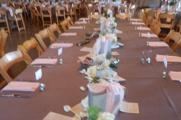 Spruce Mountain tablescape with books