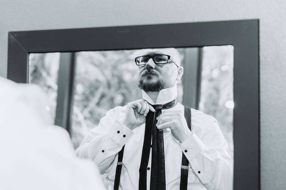 Groom Getting Ready