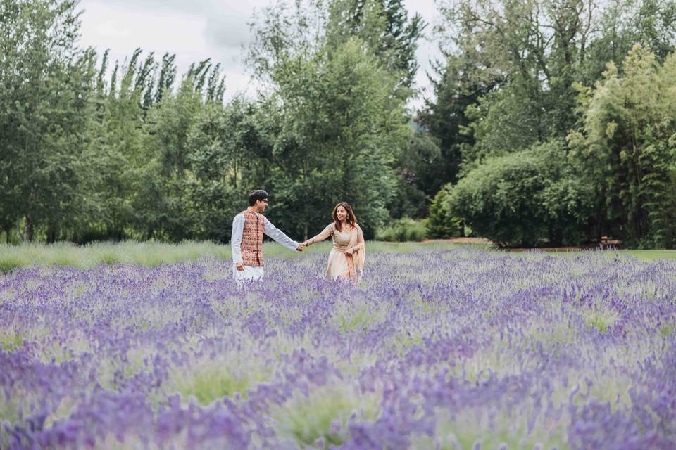 Bride and Groom Lavender Farm