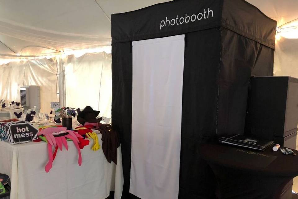 Closed curtain Booth