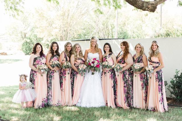 Bride with bridesmaids